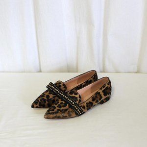 J Crew Gwen flats in leopard calf hair AB125
